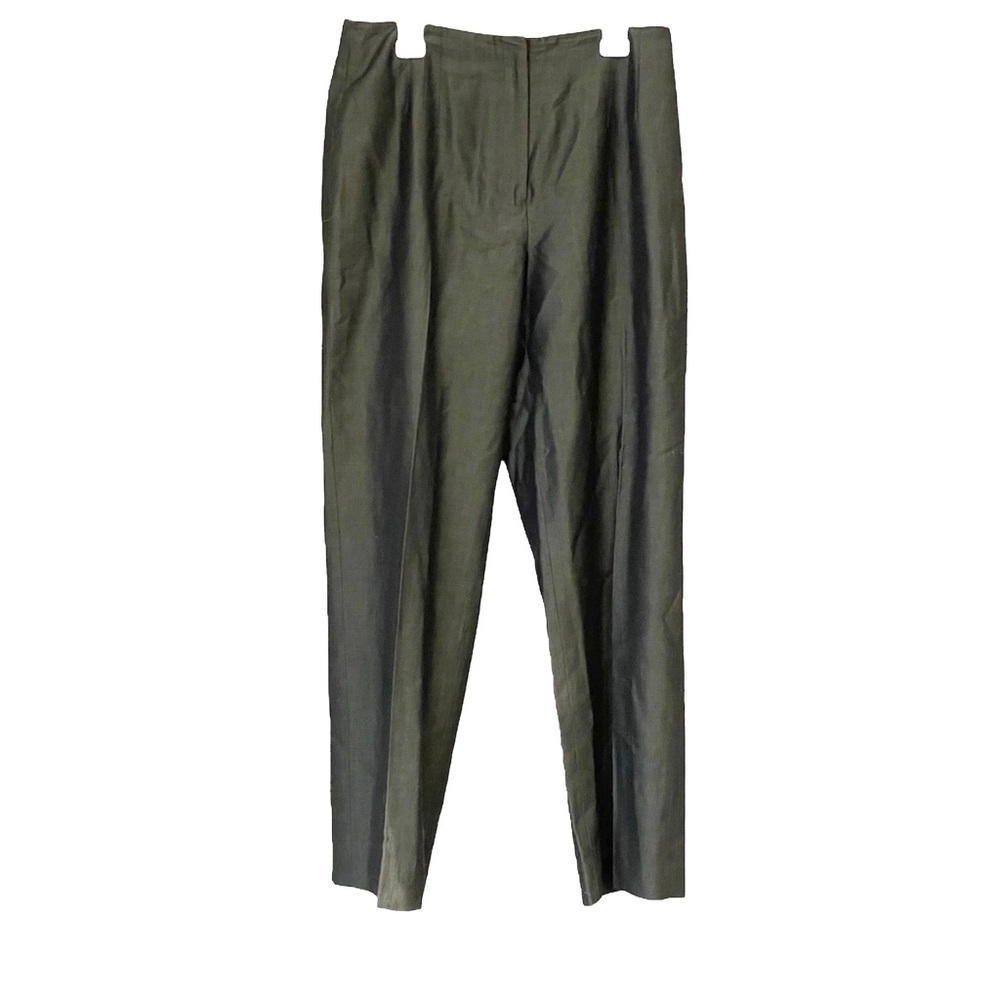 Anne Taylor Loft Lustrous gray flat front pants